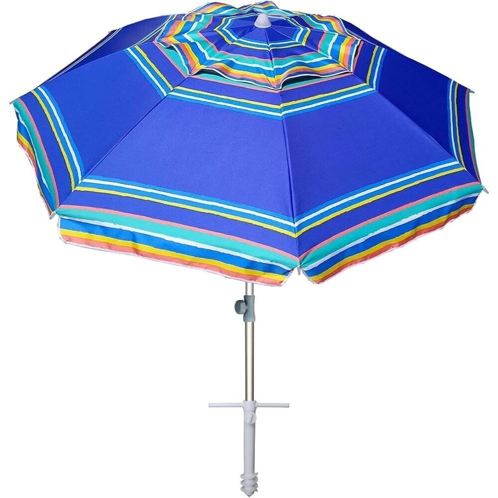 7ft Heavy Duty High Wind Beach Umbrella Parasols with Sand Anchor Vent Tilt UV